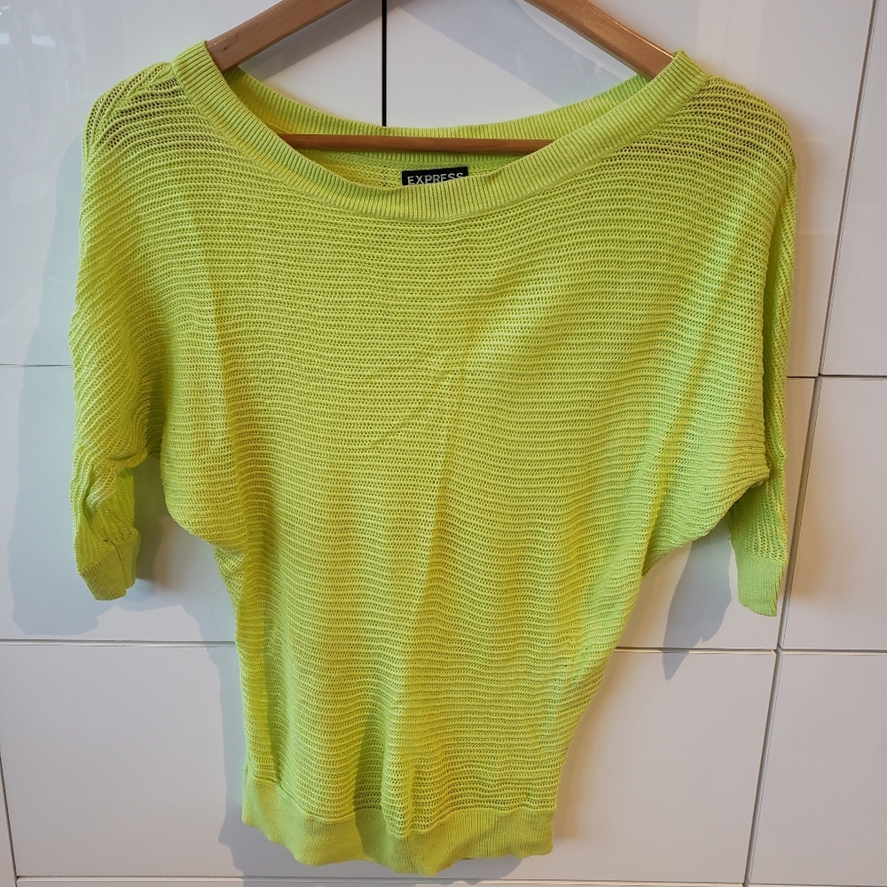 Express Crew Neck Sweater in Lime Green sz xs